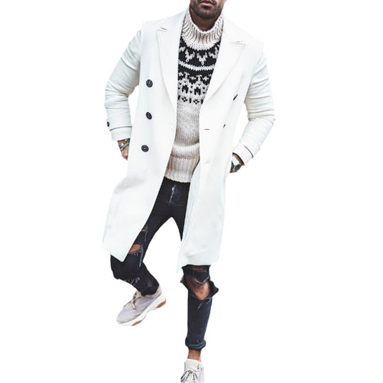 Herren eleganter Doppelreiher-Mantel R&B