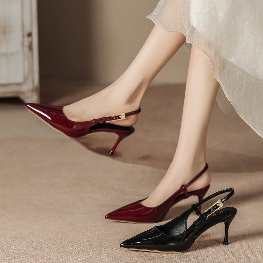 Damen elegante Sling-Pumps mit ausgefallenem Riemen und modischem Absatz R&B
