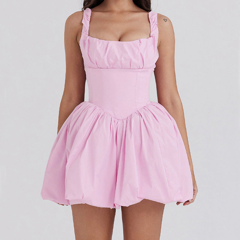 Damen verspieltes A-Linien Kleid mit Rüschendetails R&B