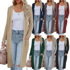 Damen lässiger Strickmantel mit offenen Fronten und praktischen Taschen