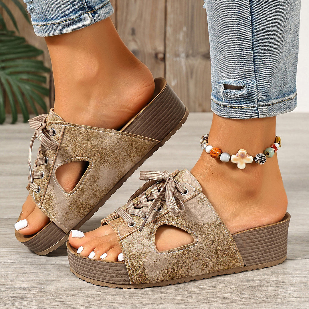 Damen Sportliche Schnürsandalen R&B