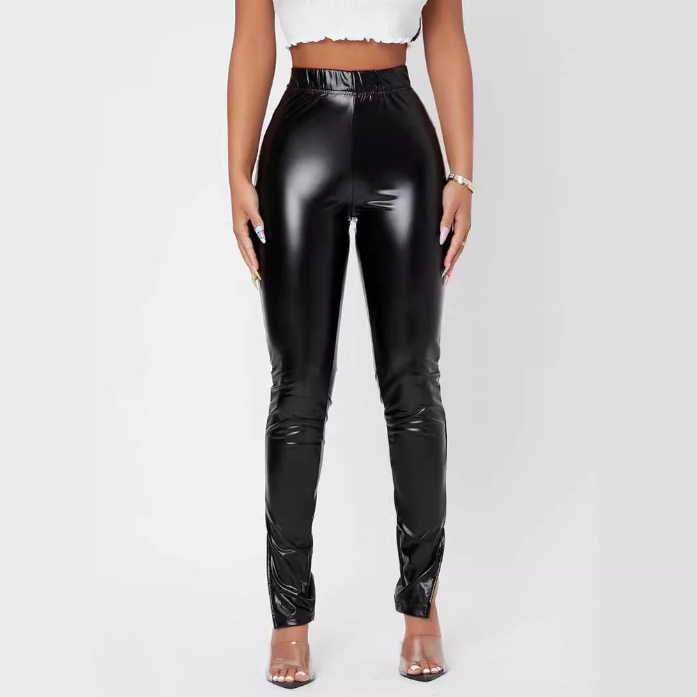 Damen Hochglänzende Leggings mit figurbetonter Passform R&B