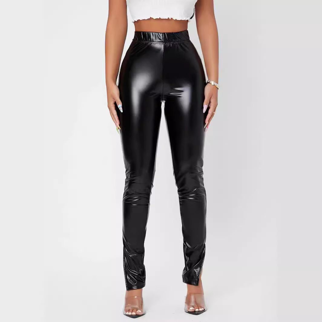 Damen Hochglänzende Leggings mit figurbetonter Passform R&B