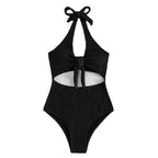 Damen Einteiler Badeanzug mit Knotendesign und Cut-Out-Details R&B