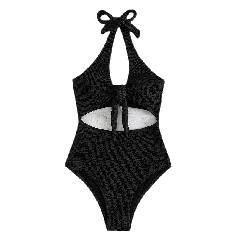 Damen Einteiler Badeanzug mit Knotendesign und Cut-Out-Details R&B