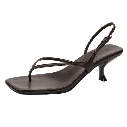 Damen elegante Schlappen mit schickem Riemendesign und komfortablem Absatz R&B