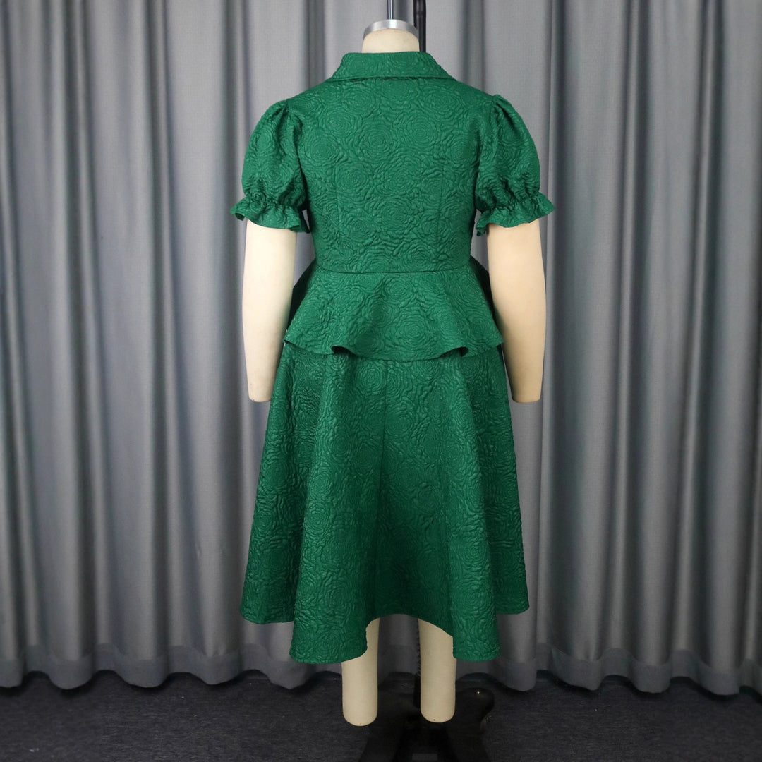 Damen elegantes Kleid mit Vintage-Details und voluminösem Rock R&B