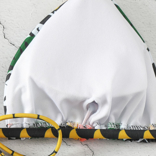 Damen Triangel-Bikini mit modischem Muster R&B