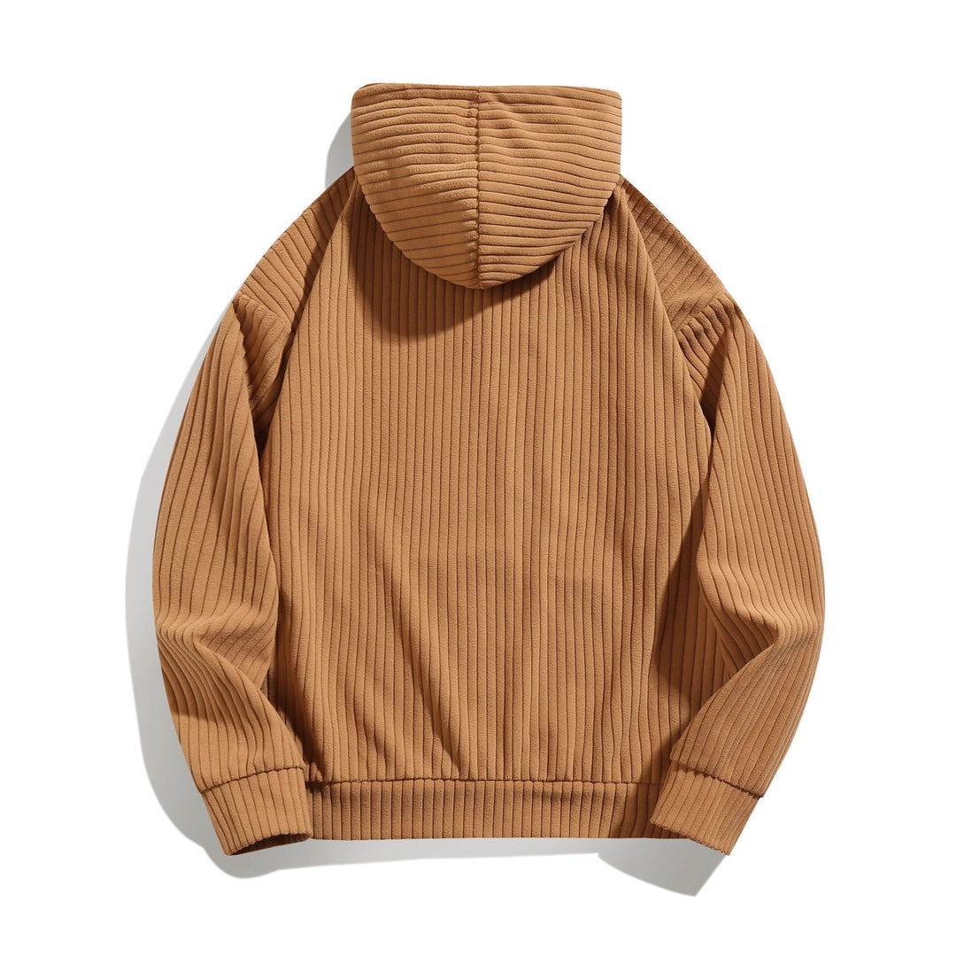 Herren Kapuzenpullover mit strukturierter Ripp-Textur und praktischen Taschen R&B