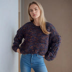 Damen grob gestrickter Pullover mit voluminösen Ärmeln R&B