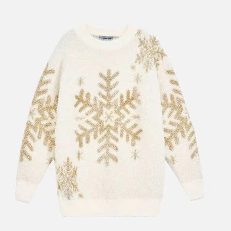 Damen Kuscheliger Pullover mit Schneeflocken-Motiv R&B