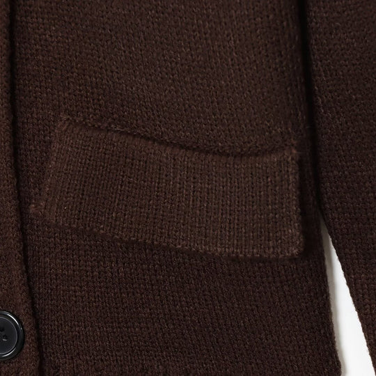 Damen elegante Strickjacke mit doppelter Knopfleiste und praktischen Taschen R&B