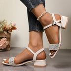 Damen elegant verzierte Blockabsatzsandalen R&B