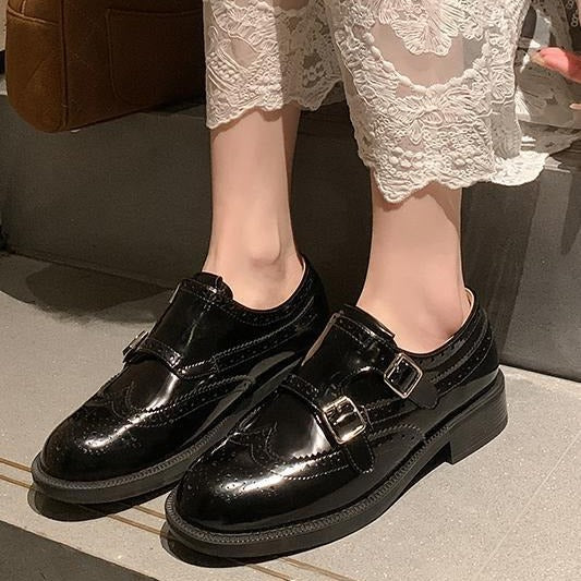 Damen Schnürschuhe mit doppeltem Riemen R&B