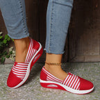 Damen Bequeme Slip-On Sneakers mit atmungsaktiver Obermaterialstruktur R&B