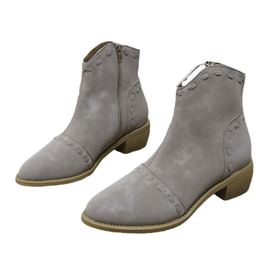 Damen elegante Stiefeletten mit modischen Ziernähten und praktischen Reißverschluss R&B