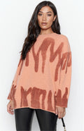Damen Oversized Pullover mit modernem Farbmustermix und lässigem Schnitt R&B