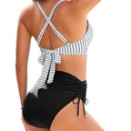Damen Hochtailliertes Bikini-Set mit Wickeloberteil R&B