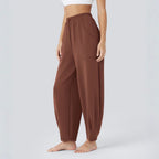 Damen weite Freizeithose mit elastischem Bund und praktischen Taschen R&B