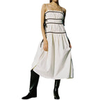 Damen Maxikleid mit verspieltem Rüschendesign und verstellbaren Trägern R&B