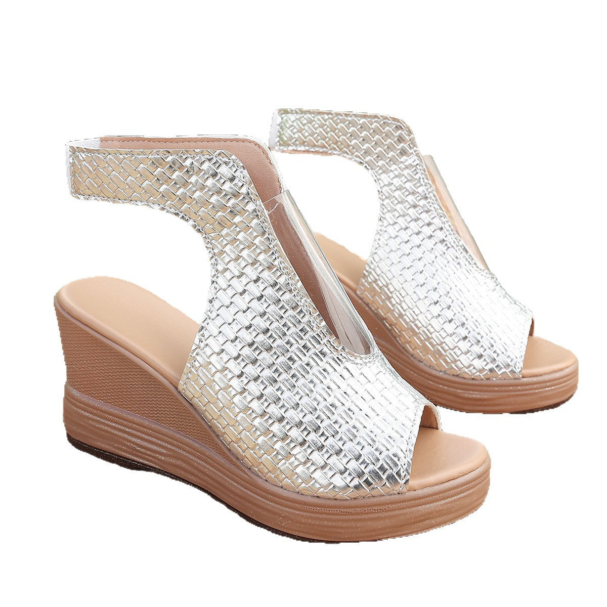 Damen Wedge-Sandaletten mit einem modischen Wabenmuster und rutschfester Sohle R&B