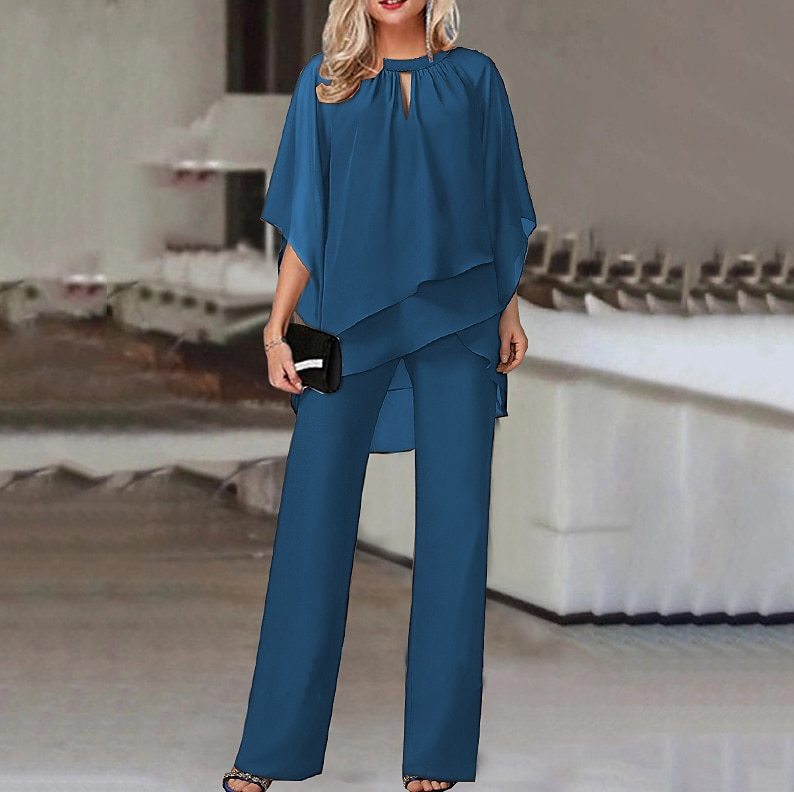 R&B | Elegantes Baumwoll-Chiffon-Set [Top + Hose]