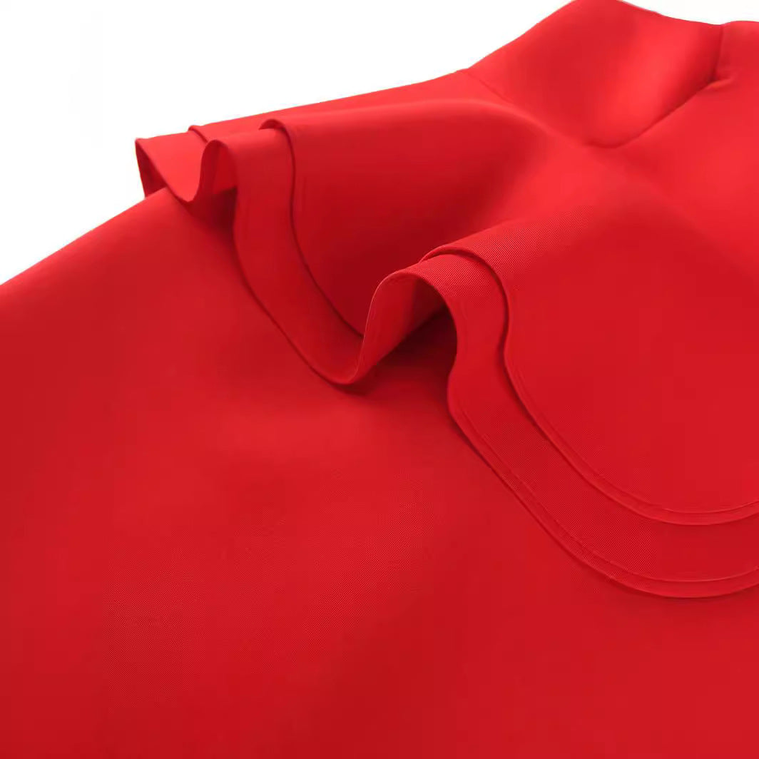 Damen Elegantes Abendkleid mit asymmetrischem Design und Volant R&B