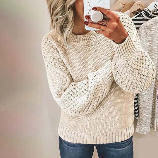 R&B | Einfarbiger Strickpullover