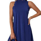 Damen Elegantes ärmelloses Freizeitkleid mit skulpturalem Ausschnitt R&B