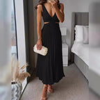 Damen Elegant gefaltetes Abendkleid R&B