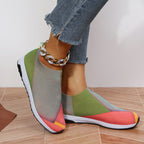 Damen Slip-On Sneakers mit atmungsaktiver Strick-Oberfläche und rutschfester Sohle R&B