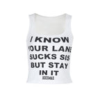 Damen Crop-Top mit Schriftzug und verspieltem Design R&B