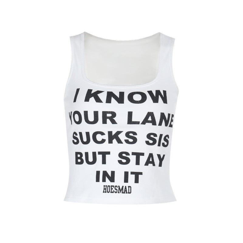 Damen Crop-Top mit Schriftzug und verspieltem Design