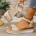 Damen Wedge-Sandalen mit elastischem Riemen und modischem Schleifen-Detail R&B
