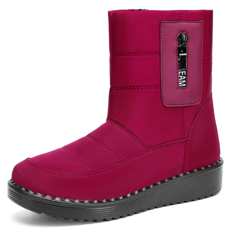 Damen Gefütterte Winterstiefel mit rutschfester Sohle und modischem Reißverschluss