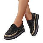 Damen Slip-On Sneakers mit funkelndem Strass