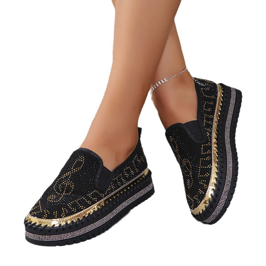 Damen Slip-On Sneakers mit funkelndem Strass R&B