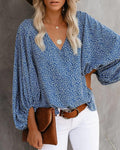Damen Bluse mit weiten Ärmeln und floralem Muster R&B