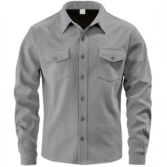 Herren nan Cordjacke im klassischen Arbeiterjacken-Schnitt mit Druckknöpfen und Brusttaschen R&B