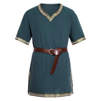 Damen Mittelalterliches Kleid mit dekorativem Kragen und Gürtel