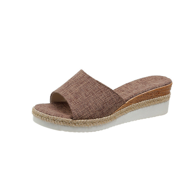 Damen Wedgesandalen mit eleganter Jute-Details