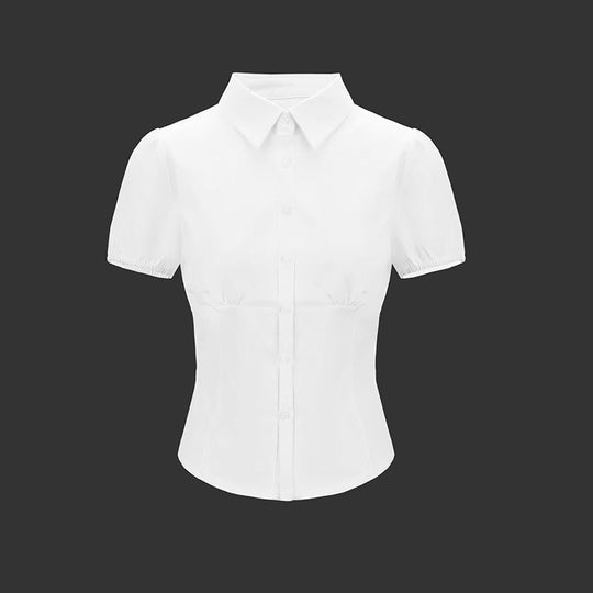 Damen Bluse mit Puffärmeln und taillierter Passform R&B