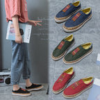 Damen Slip-On Sneakers mit perforiertem Obermaterial und dekorativem Korkrand R&B
