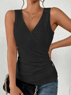 Damen Wickeloberteil mit dekorativem Knopfdetail und trendiger Strickstruktur R&B