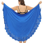 Damen schicker Strandüberwurf mit floralem Schnitt R&B