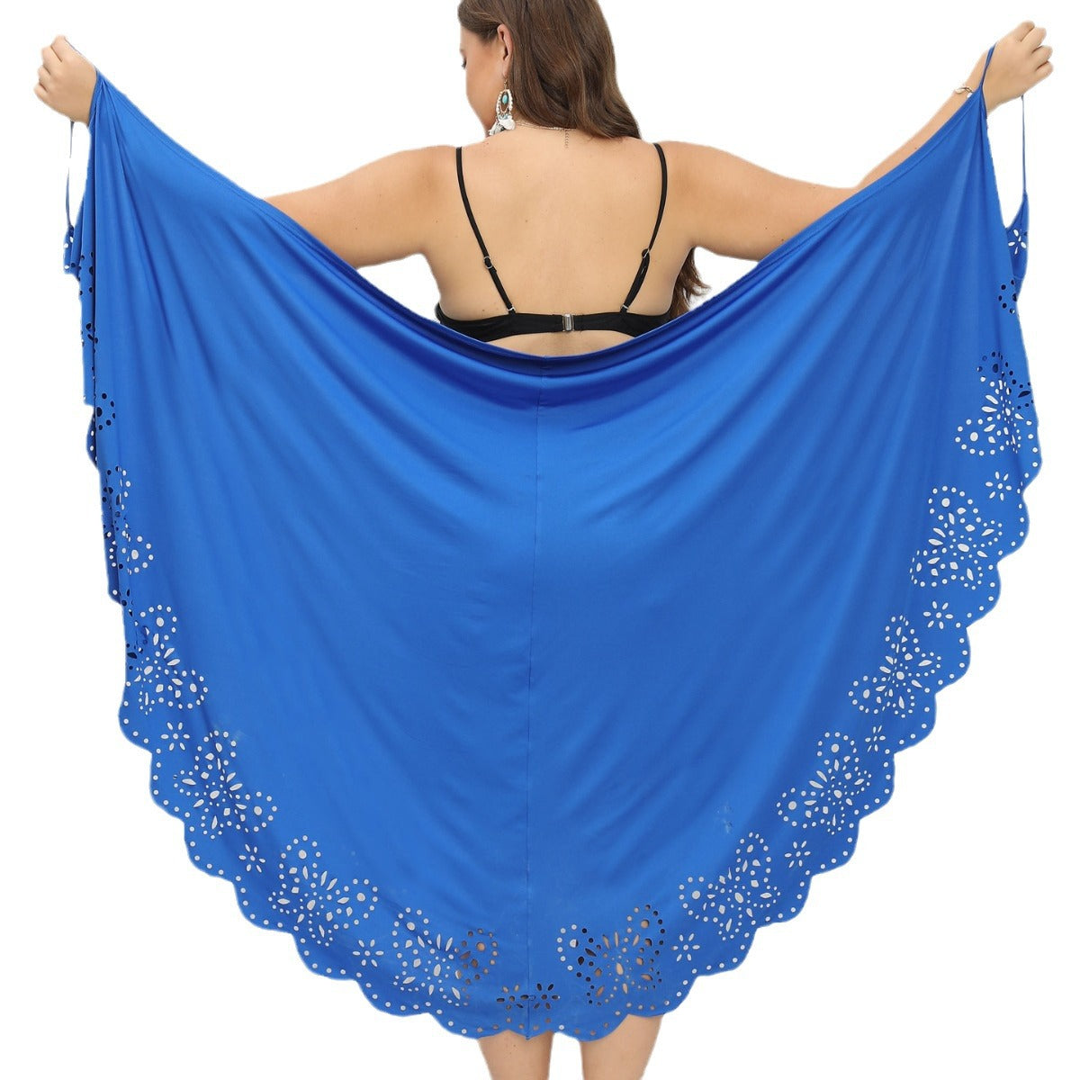 Damen schicker Strandüberwurf mit floralem Schnitt R&B