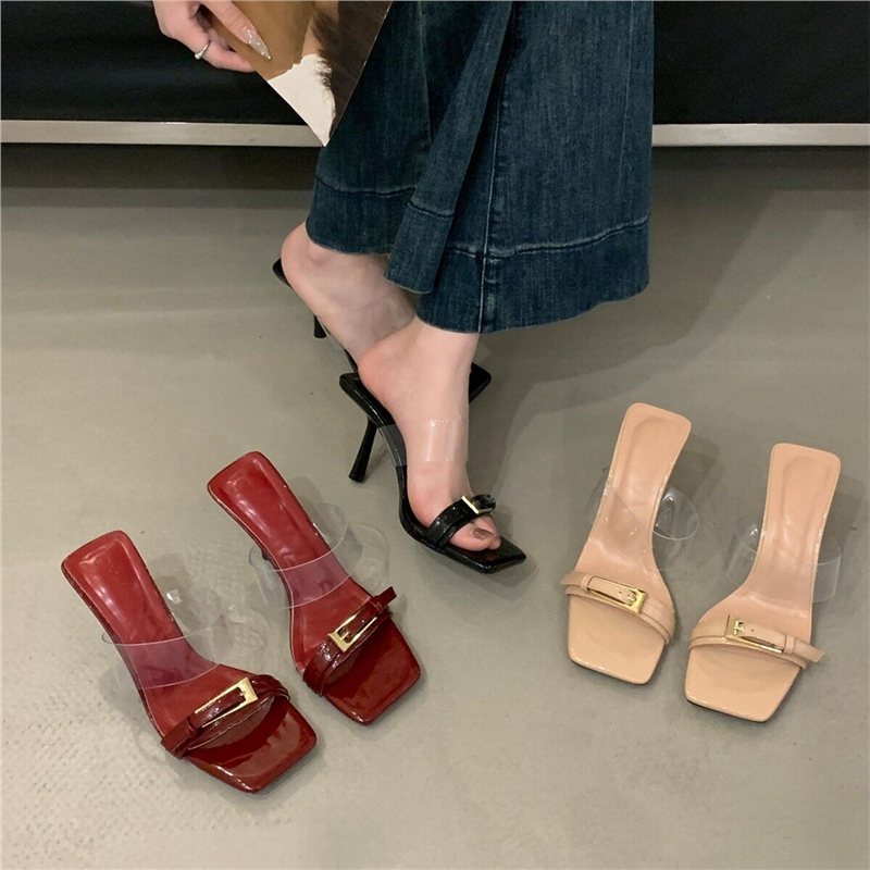 Damen elegante transparente High Heel Sandalen R&B