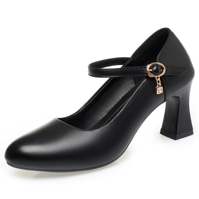 Damen Mary Jane Pumps mit komfortablem Blockabsatz und modischem Schnallenakzent R&B