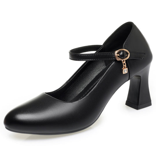 Damen Mary Jane Pumps mit komfortablem Blockabsatz und modischem Schnallenakzent R&B