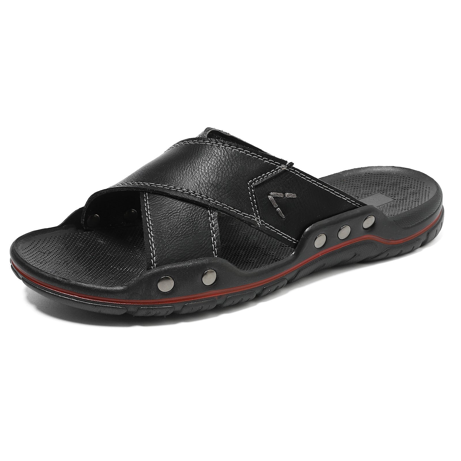 Herren Komfortable und modische Ledersandalen mit verstellbarem Riemensystem R&B